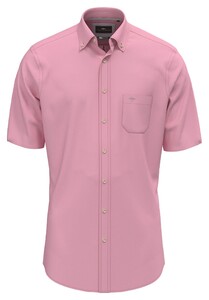 Fynch-Hatton Classic Solid Short Sleeve Button-Down Overhemd Peony