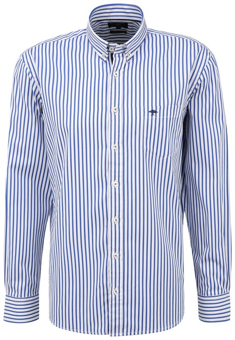 Fynch-Hatton Classic Stripe Button Down Overhemd Blauw-Wit
