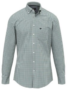 Fynch-Hatton Classic Vichy Button-Down Overhemd Dark Emerald