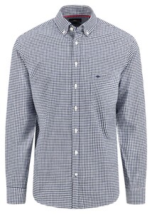 Fynch-Hatton Classic Vichy Check Button-Down Overhemd Navy