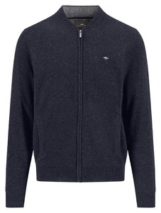 Fynch-Hatton College Collar Mélange Merino Cashmere Cardigan Navy