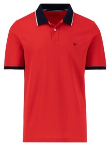 Fynch-Hatton Colorblock Contrast Uni Color Polo Poppy Red