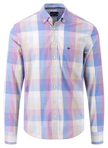 Fynch-Hatton Colorful Check Button Down Shirt Dusty Lavender