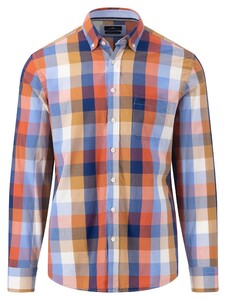 Fynch-Hatton Colorful Check Button Down Shirt Orient Red