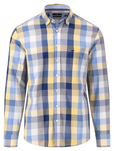 Fynch-Hatton Colorful Check Button Down Shirt Pineapple