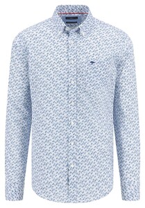 Fynch-Hatton Colorful Combi Fantasy Check Overhemd Splashy Ocean