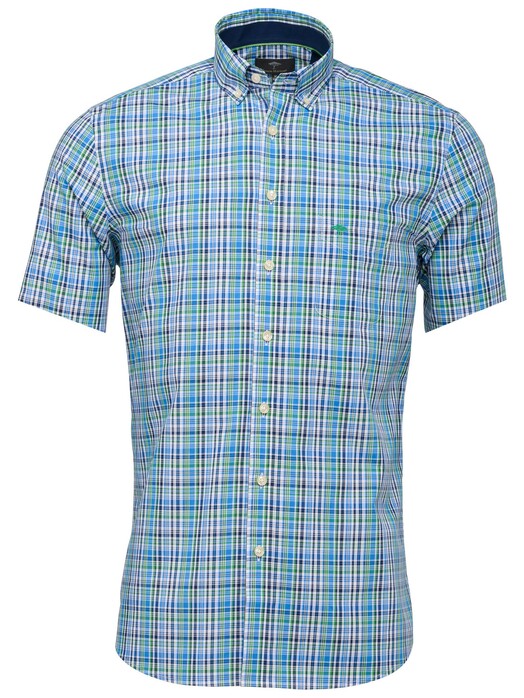 Fynch-Hatton Colorful Summer Multi Check Overhemd Kiwi