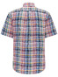 Fynch-Hatton Colourful Button Down Linen Check Shirt Blue