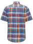 Fynch-Hatton Colourful Linen Check Overhemd Pitahaya