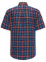 Fynch-Hatton Colourful Linen Check Short Sleeve Overhemd Navy