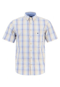 Fynch-Hatton Combi Check Button Down Overhemd Blue-Earth