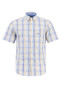 Fynch-Hatton Combi Check Button Down Overhemd Blue-Earth