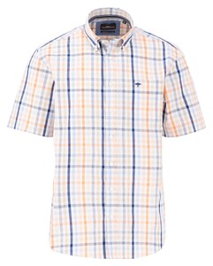 Fynch-Hatton Combi Check Button-Down Overhemd Sunny Orange