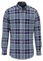 Fynch-Hatton Combi Flanel Check Button-Down Overhemd Navy