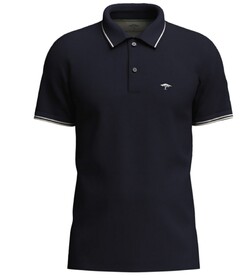 Fynch-Hatton Contrast Tipping Cotton Poloshirt Navy