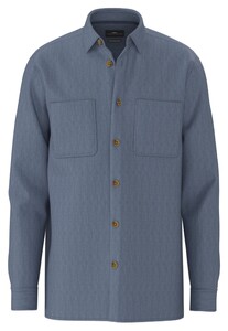 Fynch-Hatton Corduroy Double Chest Pocket Contrast Buttons Overshirt Cloud Blue
