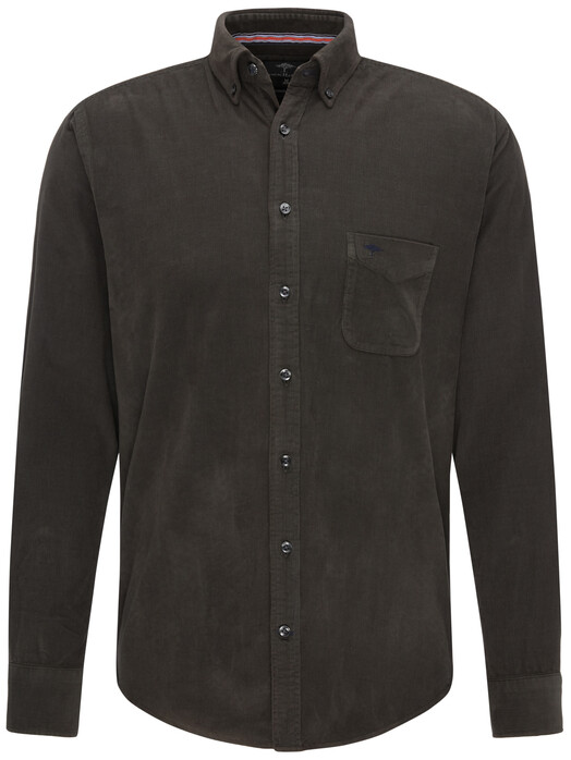 Fynch-Hatton Corduroy Garment Dyed Rib Overhemd Basil