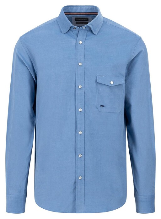 Fynch-Hatton Corduroy Supersoft Cotton Kent Collar Overhemd Cloud Blue