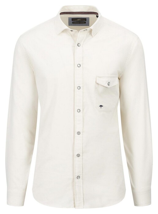 Fynch-Hatton Corduroy Supersoft Cotton Kent Collar Overhemd Winter White