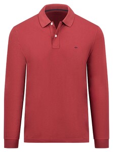 Fynch-Hatton Cotton Interlock Longsleeve Polo Ruby Red