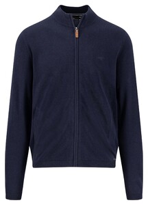 Fynch-Hatton Cotton Knit Zip Air Cotton Vest Navy
