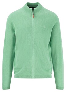 Fynch-Hatton Cotton Knit Zip Air Cotton Vest Turf Green