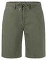 Fynch-Hatton Cotton Linen Uni Solid Color Drawstring Flat-Front Bermuda Dusty Olive