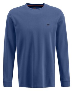 Fynch-Hatton Cotton Longsleeve Roundneck Interlock T-Shirt Wave