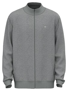 Fynch-Hatton Cotton Sweat Zip Uni Color Vest Grijs