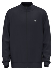 Fynch-Hatton Cotton Sweat Zip Uni Color Vest Navy