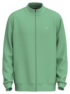 Fynch-Hatton Cotton Sweat Zip Uni Color Vest Turf Green