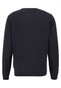 Fynch-Hatton Cotton Wool Blend O-Neck Check Pullover Navy