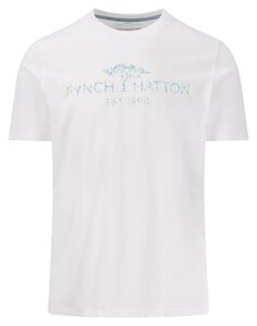 Fynch-Hatton Crew Neck Artwork Logo T-Shirt Wit