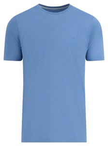 Fynch-Hatton Crew Neck Faux-Uni Melange T-Shirt Crystal Blue