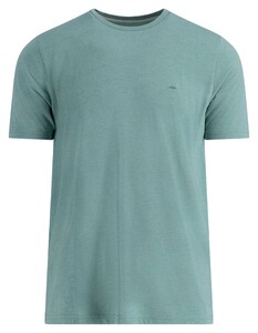 Fynch-Hatton Crew Neck Faux-Uni Melange T-Shirt Fern