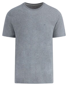 Fynch-Hatton Crew Neck Faux-Uni Melange T-Shirt Grijs