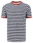 Fynch-Hatton Crew Neck Striped Cotton made in Africa CmiA T-Shirt Navy