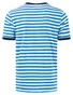 Fynch-Hatton Crew Neck Striped Cotton made in Africa CmiA T-Shirt Vibrant Blue