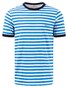 Fynch-Hatton Crew Neck Striped Cotton made in Africa CmiA T-Shirt Vibrant Blue