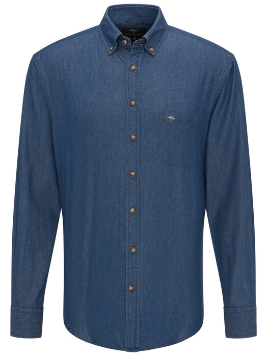 Fynch-Hatton Denim Button Down Shirt Blue