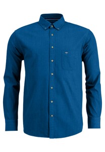 Fynch-Hatton Denim Uni Button Down Overhemd Blauw