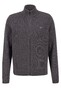 Fynch-Hatton Donegal Knit Cardigan Zip Merino Wool Blend Steel