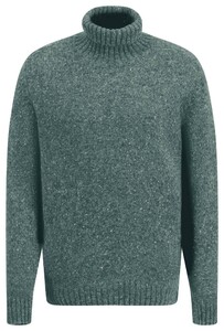 Fynch-Hatton Donegal Knit Rollneck Merino Wool Blend Pullover Sage Green