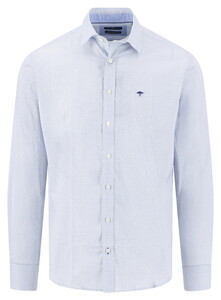 Fynch-Hatton Essential Premium Mini Pattern Kent Collar Overhemd Harbor Blue