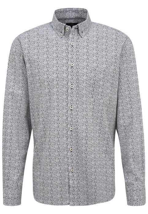 Fynch-Hatton Fancy Stripe Pattern Shirt White