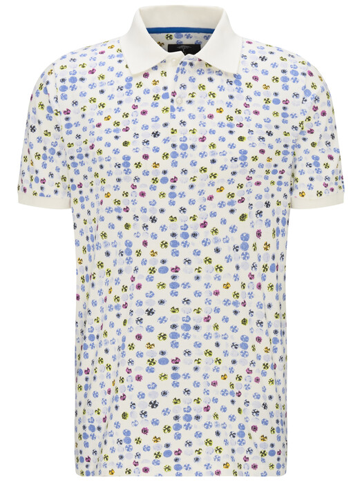 Fynch-Hatton Fantasy Multicolor Dots Poloshirt White