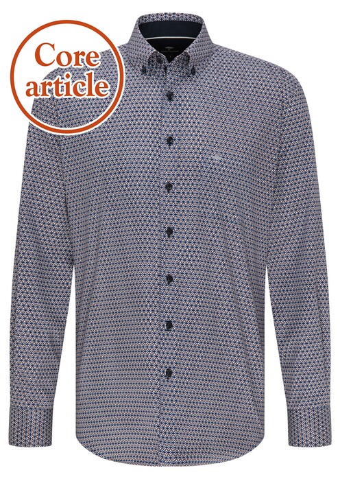 Fynch-Hatton Fantasy Pattern Shirt Merlot-Blue
