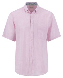 Fynch-Hatton Faux-Uni Linnen Cotton Button-Down Overhemd Light Peony