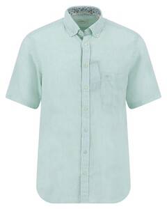 Fynch-Hatton Faux-Uni Linnen Cotton Button-Down Overhemd Minty Green