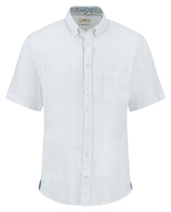 Fynch-Hatton Faux-Uni Linnen Cotton Button-Down Overhemd Wit